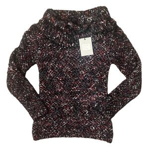 Rain + Rose chenille eyelash popcorn cowl neck sweater size S - NWT